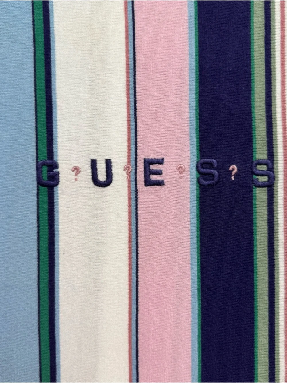 GUESS Originals Multicolor Striped Men's T-Shirt M Short Sleeve Crew Neck - Picture 2 of 7